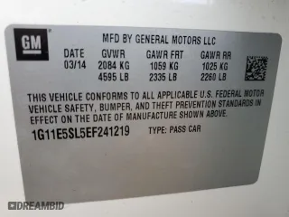 2014 Chevrolet Malibu LT with VIN 1G11E5SL5EF241219, listed as a Copart auction lot 48619175 with 234,233 mi miles and Salvage Title. Bid and sale history available at carsss.com. Image 12.