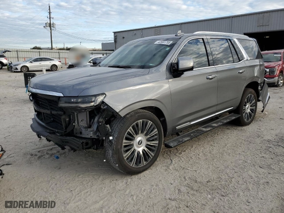 2021 Cadillac Escalade Premium Luxury Platinum with VIN 1GYS4DKL5MR190935, listed as a Copart auction lot 42691755 with 0 mi miles and Salvage Title. Bid and sale history available at carsss.com. Image 1.