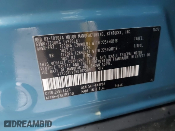 2022 Toyota RAV4 Hybrid XSE с VIN 4T3E6RFV0NU102509, выставлен на аукционе IAAI как лот 42171236 с пробегом 33 151 миль миль и . История ставок и продаж доступна на DreamBid. Изображение 9.