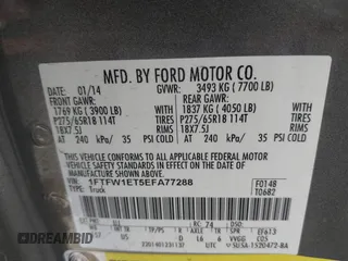 2014 Ford F-150 XL with VIN 1FTFW1ET5EFA77288, listed as a IAAI auction lot 42106634 with 74,582 mi miles. Bid and sale history available at carsss.com. Image 9.