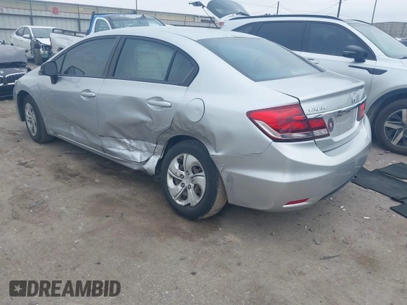 2013 Honda Civic LX with VIN 2HGFB2F54DH593805, listed as a IAAI auction lot 41561436 with 139,651 mi miles and . Bid and sale history available at DreamBid. Image 3.