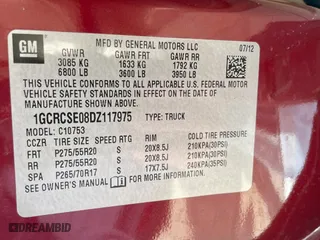 2013 Chevrolet Silverado 1500 LT with VIN 1GCRCSE08DZ117975, listed as a Copart auction lot 47416735 with 165,887 mi miles and Clean Title. Bid and sale history available at carsss.com. Image 10.