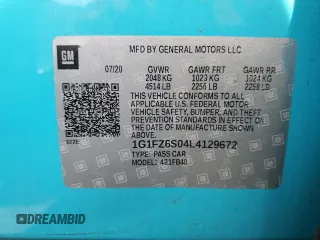 2020 Chevrolet Bolt EV Premier с VIN 1G1FZ6S04L4129672, выставлен на аукционе Copart как лот 51336235 с пробегом 31 808 миль миль и Списание • Salvage title. История ставок и продаж доступна на DreamBid. Изображение 12.