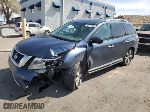 2014 Nissan Pathfinder SV with VIN 5N1AR2MM7EC730265, listed as a Copart auction lot 52256905 with 153,595 mi miles and Salvage Title. Bid and sale history available at carsss.com. Image 1.