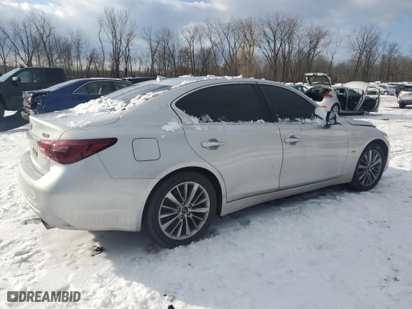 2018 Infiniti Q50 3.0t LUXE with VIN JN1EV7AP3JM359707, listed as a Copart auction lot 43723335 with 98,360 mi miles and Salvage Title. Bid and sale history available at carsss.com. Image 3.