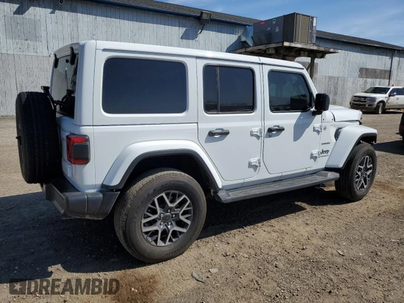 2024 Jeep Wrangler Sahara with VIN 1C4PJXEN7RW297948, listed as a Copart auction lot 54656795 with 12,292 mi miles and Salvage title. Bid and sale history available at DreamBid. Image 3.