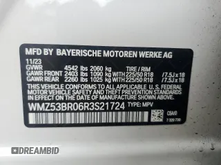 2024 MINI Countryman Cooper S with VIN WMZ53BR06R3S21724, listed as a Copart auction lot 72474044 with 3,724 mi miles and Salvage Title. Bid and sale history available at carsss.com. Image 13.