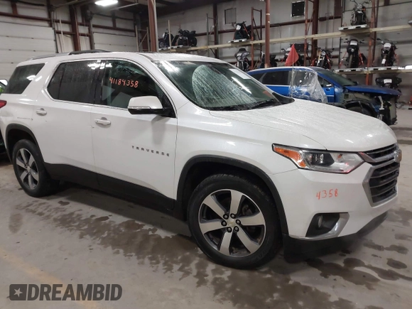 2018 Chevrolet Traverse LT Leather with VIN 1GNEVHKW3JJ230464, listed as a IAAI auction lot 41184358 with 132,189 mi miles. Bid and sale history available at carsss.com. Image 1.