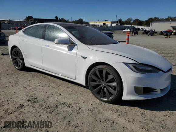 2016 Tesla Model S 70 with VIN 5YJSA1E17GF164788, listed as a Copart auction lot 75565904 with 96,936 mi miles and Salvage title. Bid and sale history available at DreamBid. Image 4.