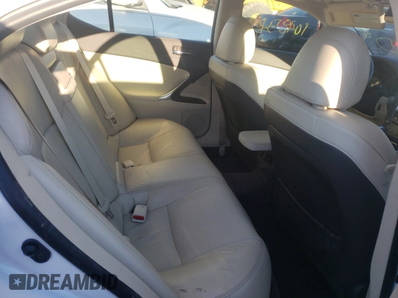 2012 Lexus IS 250 with VIN JTHCF5C29C5056384, listed as a Copart auction lot 58267200 with 104,854 mi miles and Salvage Title. Bid and sale history available at DreamBid. Image 6.