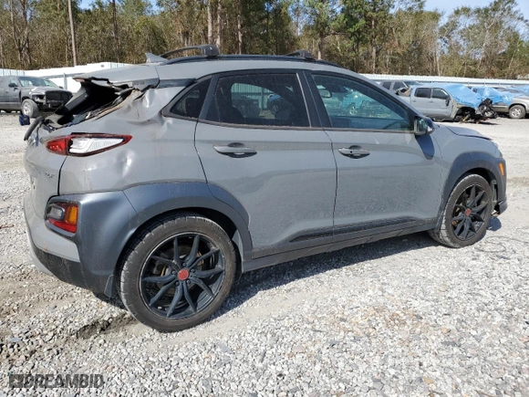 2021 Hyundai Kona NIGHT with VIN KM8K63A55MU694777, listed as a Copart auction lot 78566944 with NaN miles and Salvage Title. Bid and sale history available at carsss.com. Image 3.