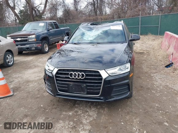 2017 Audi Q3 Premium with VIN WA1ECCFS5HR016753, listed as a IAAI auction lot 41630346 with 77,476 mi miles. Bid and sale history available at carsss.com. Image 12.