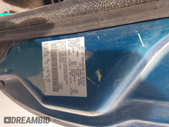 2000 Ford F-250 XL with VIN 1FTNX20F0YED11234, listed as a IAAI auction lot 42059492 with 18,500 mi miles and . Bid and sale history available at DreamBid. Image 9.