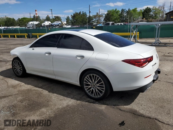 2021 Mercedes-Benz CLA 250 with VIN W1K5J4HB8MN170007, listed as a Copart auction lot 57405655 with 41,910 mi miles and Salvage title. Bid and sale history available at DreamBid. Image 2.