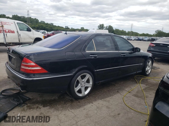 2002 Mercedes-Benz S-Class 6.0L with VIN WDBNG78J82A253733, listed as a Copart auction lot 66176834 with 9,151 mi miles and Salvage Title. Bid and sale history available at carsss.com. Image 3.