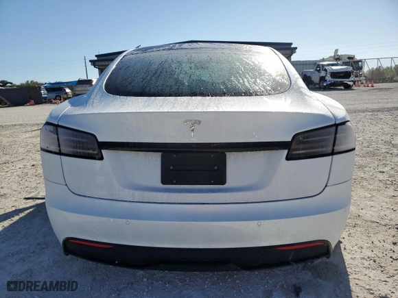 2023 Tesla Model S with VIN 5YJSA1E5XPF498316, listed as a Copart auction lot 48745755 with 0 mi miles and Salvage Title. Bid and sale history available at carsss.com. Image 6.