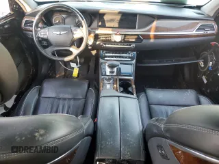 2018 Genesis G90 5.0L Ultimate with VIN KMHG54JHXJU041172, listed as a Copart auction lot 46804345 with 39,727 mi miles and Salvage Title. Bid and sale history available at carsss.com. Image 8.