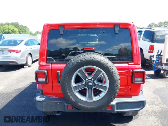2021 Jeep Wrangler Unlimited Sahara with VIN 1C4HJXEN8MW622359, listed as a IAAI auction lot 42328958 with 100,450 mi miles and . Bid and sale history available at DreamBid. Image 16.