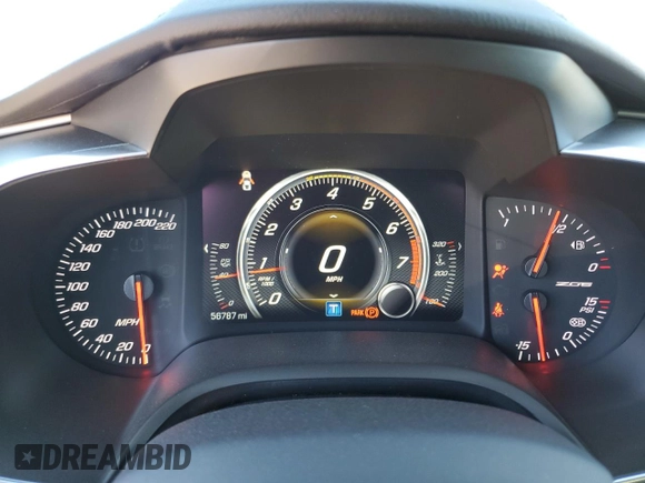2016 Chevrolet Corvette Z06 1LZ with VIN 1G1YN2D64G5601805, listed as a Copart auction lot 88860495 with 56,787 mi miles and Salvage Title. Bid and sale history available at carsss.com. Image 9.