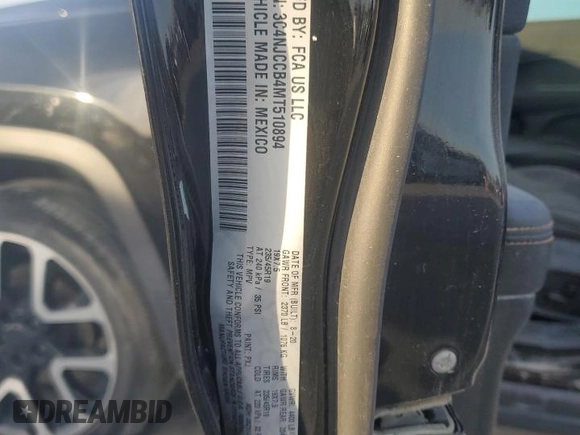 2021 Jeep Compass Limited with VIN 3C4NJCCB4MT510894, listed as a Copart auction lot 84452794 with Not provided miles and Clean title. Bid and sale history available at DreamBid. Image 13.