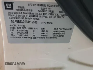 2009 Buick Enclave CXL with VIN 5GAER23D09J119536, listed as a Copart auction lot 46466135 with 159,232 mi miles and Salvage Title. Bid and sale history available at carsss.com. Image 13.