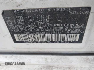 2010 Subaru Legacy Premium with VIN 4S3BMCB60A3214552, listed as a IAAI auction lot 42027069 with 183,042 mi miles and . Bid and sale history available at DreamBid. Image 9.