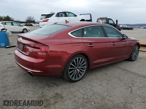 2018 Audi A5 Sportback Prestige with VIN WAUCNCF55JA128987, listed as a Copart auction lot 46328073 with 47,054 mi miles. Bid and sale history available at carsss.com. Image 3.