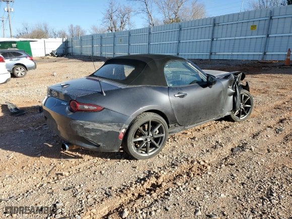 2017 Mazda MX-5 Miata Club with VIN JM1NDAC70H0123852, listed as a Copart auction lot 47812105 with 54,259 mi miles and Salvage Title. Bid and sale history available at carsss.com. Image 3.