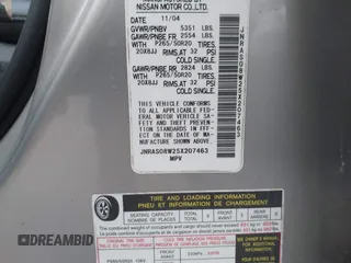 2005 Infiniti FX z VIN JNRAS08W25X207463, wystawiony jako IAAI lot #40895336 z przebiegiem Nie podano mil oraz . Historia ofert i sprzedaży dostępna na DreamBid. Obrazek 9.
