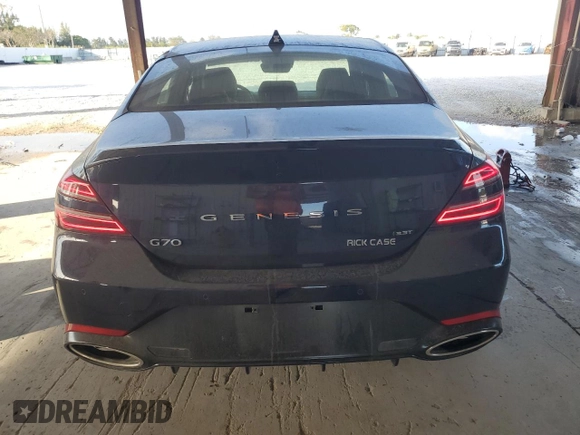 2023 Genesis G70 3.3T with VIN KMTG54TE2PU110213, listed as a Copart auction lot 43505025 with 13,039 mi miles and Salvage Title. Bid and sale history available at DreamBid. Image 6.