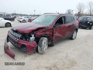2022 Jeep Compass Latitude with VIN 3C4NJDBB1NT110087, listed as a IAAI auction lot 42033883 with 22,291 mi miles and . Bid and sale history available at DreamBid. Image 2.