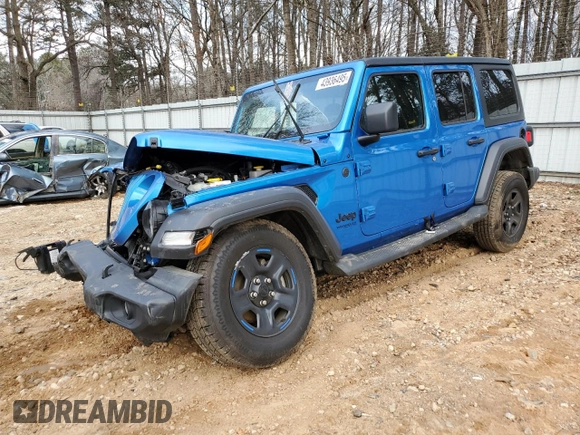 2022 Jeep Wrangler Unlimited Sport z VIN 1C4HJXDN6NW232539, wystawiony jako Copart lot #43936495 z przebiegiem 29 571 mil mil oraz Szkoda całkowita • Salvage title. Historia ofert i sprzedaży dostępna na DreamBid. Obrazek 1.