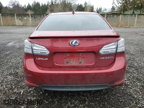 2010 Lexus HS 250h with VIN JTHBB1BA6A2016805, listed as a Copart auction lot 45760365 with 164,226 mi miles and Salvage Title. Bid and sale history available at DreamBid. Image 6.