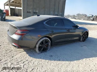 2022 Genesis G70 3.3T with VIN KMTG54TE1NU100317, listed as a Copart auction lot 71043572 with 23,779 mi miles. Bid and sale history available at carsss.com. Image 3.