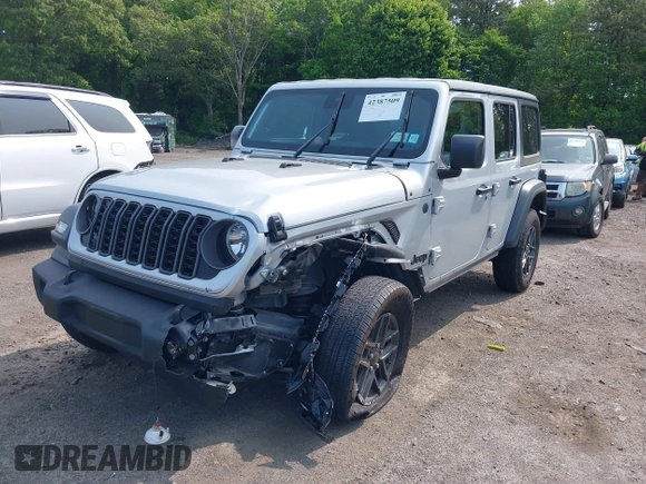 2024 Jeep Wrangler Sport S z VIN 1C4PJXDG1RW304993, wystawiony jako IAAI lot #42387509 z przebiegiem 6 987 mil mil oraz . Historia ofert i sprzedaży dostępna na DreamBid. Obrazek 6.
