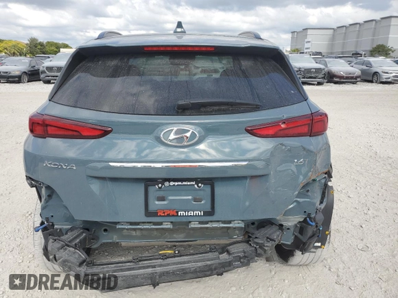 2022 Hyundai Kona Limited with VIN KM8K53A34NU805516, listed as a Copart auction lot 80273864 with 25,249 mi miles and Salvage Title. Bid and sale history available at carsss.com. Image 6.