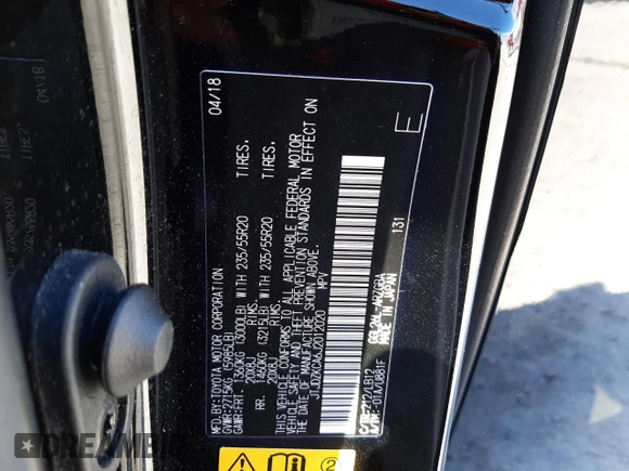 2018 Lexus RX with VIN JTJDZKCA6J2012020, listed as a Copart auction lot 65958632 with 68,595 mi miles. Bid and sale history available at carsss.com. Image 10.