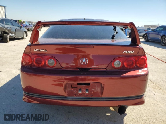 2005 Acura RSX with VIN JH4DC54855S014993, listed as a Copart auction lot 70975864 with 0 mi miles and Salvage Title. Bid and sale history available at carsss.com. Image 6.