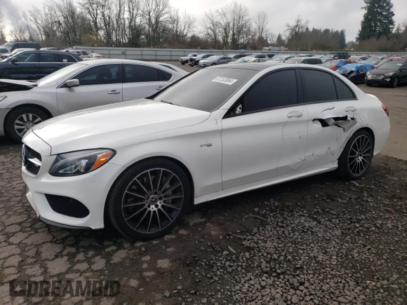 2018 Mercedes-Benz C 43 AMG with VIN 55SWF6EB9JU234998, listed as a Copart auction lot 87233064 with 75,432 mi miles and Salvage Title. Bid and sale history available at carsss.com. Image 1.