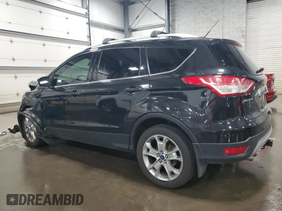 2015 Ford Escape Titanium with VIN 1FMCU9J96FUA43340, listed as a Copart auction lot 55756395 with 142,039 mi miles and Salvage Title. Bid and sale history available at DreamBid. Image 2.