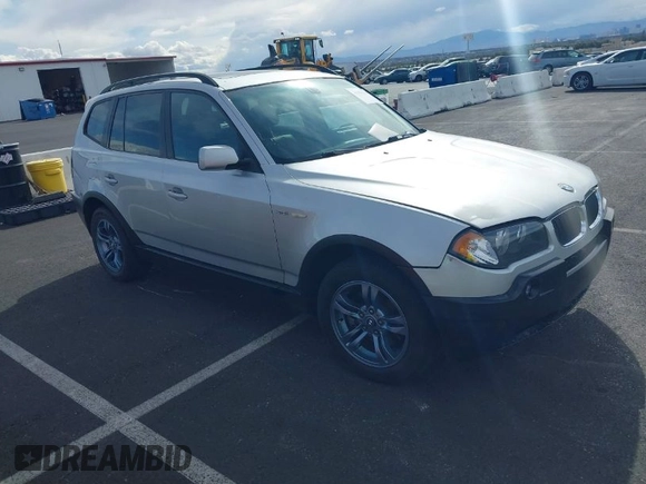 2005 BMW X3 3.0i with VIN WBXPA93445WD04862, listed as a IAAI auction lot 41950119 with 237,014 mi miles. Bid and sale history available at carsss.com. Image 1.