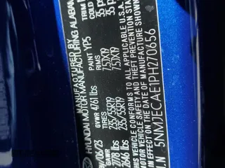 2023 Hyundai Tucson Limited with VIN 5NMJECAE1PH270656, listed as a Copart auction lot 60843895 with 8,743 mi miles and Salvage title. Bid and sale history available at DreamBid. Image 12.