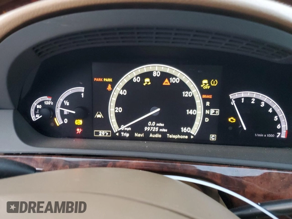 2010 Mercedes-Benz S 550 with VIN WDDNG8GB7AA314978, listed as a Copart auction lot 86700544 with 99,725 mi miles and Salvage Title. Bid and sale history available at DreamBid. Image 9.
