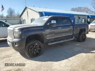 2015 GMC Sierra 2500HD available WiFi Denali with VIN 1GT120E8XFF624844, listed as a Copart auction lot 42063375 with 214,766 mi miles and Salvage Title. Bid and sale history available at carsss.com. Image 1.