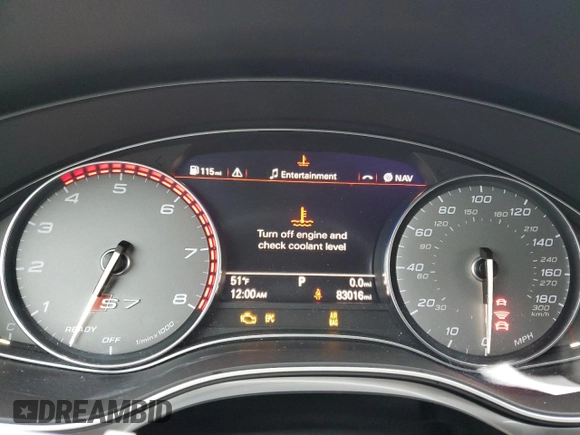 2016 Audi S7 z VIN WAUW2BFC5GN157535, wystawiony jako Copart lot #42236225 z przebiegiem 83 016 mil mil oraz Szkoda całkowita • Salvage title. Historia ofert i sprzedaży dostępna na DreamBid. Obrazek 9.