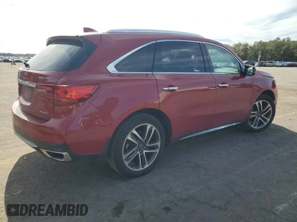 2018 Acura MDX Advance with VIN 5J8YD4H82JL002830, listed as a Copart auction lot 43667625 with 117,192 mi miles and Salvage Title. Bid and sale history available at carsss.com. Image 3.