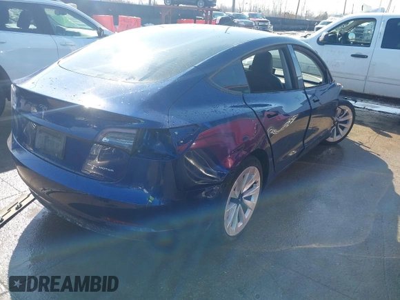2021 Tesla Model 3 Long Range with VIN 5YJ3E1EB6MF990089, listed as a IAAI auction lot 41607316 with 25,223 mi miles and . Bid and sale history available at DreamBid. Image 4.