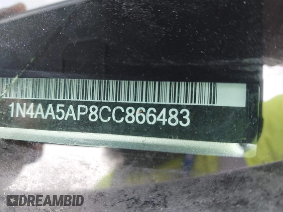 2012 Nissan Maxima SV with VIN 1N4AA5AP8CC866483, listed as a IAAI auction lot 41823966 with 93,535 mi miles and . Bid and sale history available at DreamBid. Image 9.