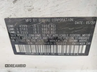 2020 Subaru Impreza Premium with VIN 4S3GTAV63L3721330, listed as a IAAI auction lot 42248125 with 115,011 mi miles and . Bid and sale history available at DreamBid. Image 9.