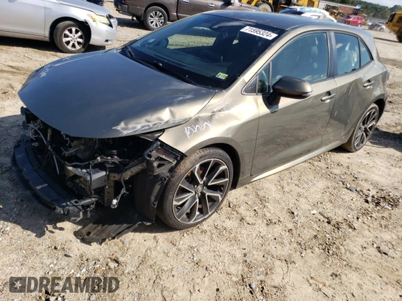 2019 Toyota Corolla Hatchback SE with VIN JTNK4RBE6K3051638, listed as a Copart auction lot 71595324 with 44,976 mi miles and Salvage Title. Bid and sale history available at carsss.com. Image 1.